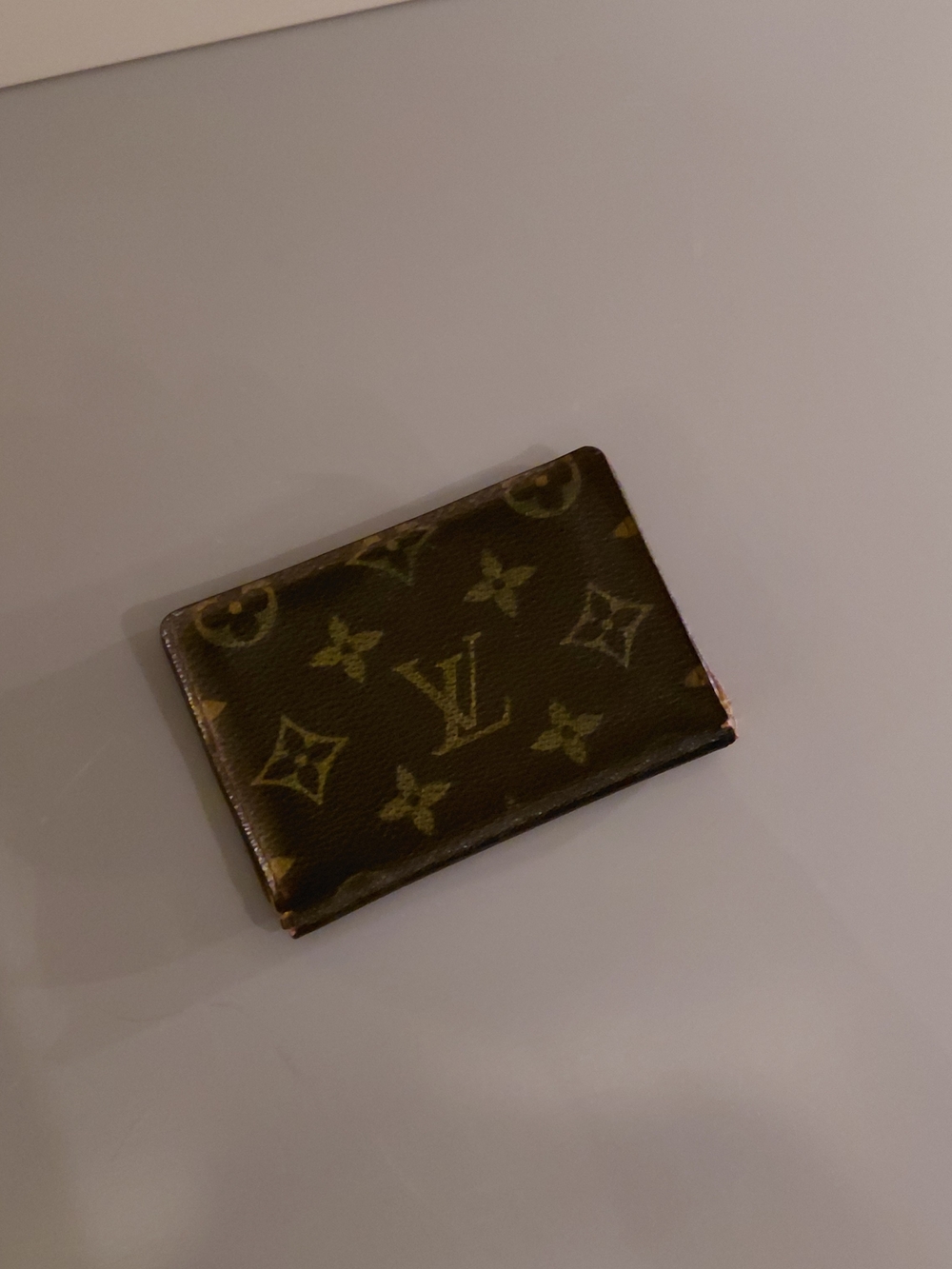 Louis Vuitton Monogram Card Holder Brown with Gold Print